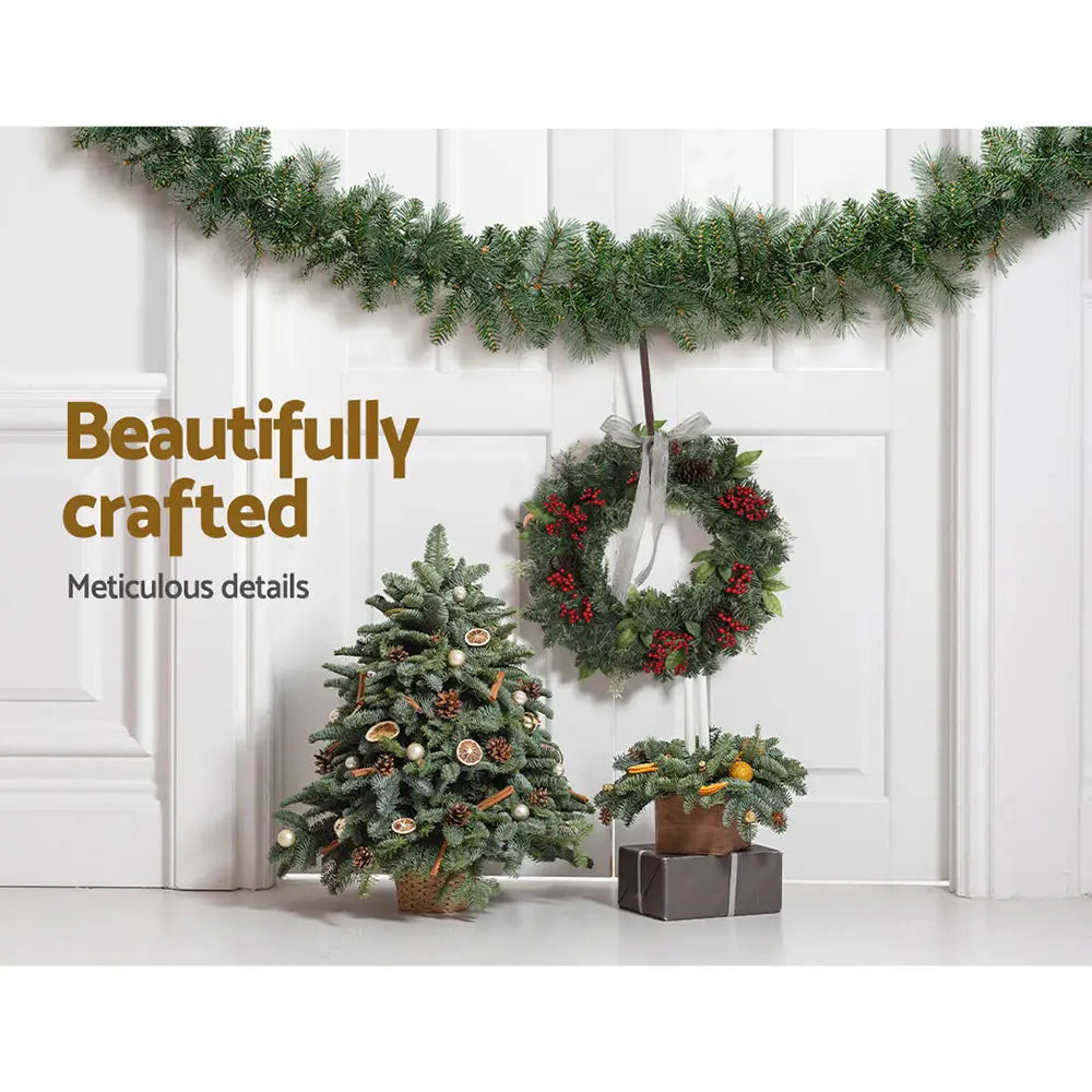 Jingle Jollys 1.8m Christmas Garland with LED lights Party Xmas Decorations - Occasions > Christmas > Christmas Wreaths