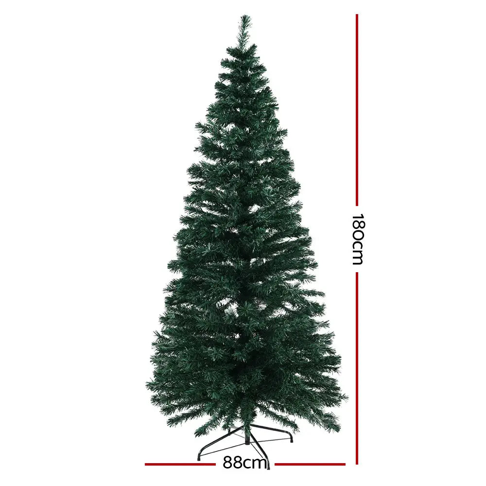 Jingle Jollys 1.8m Christmas Tree Optic Fibre LED Xmas tree 300 Tips - Occasions > Christmas > Christmas Trees