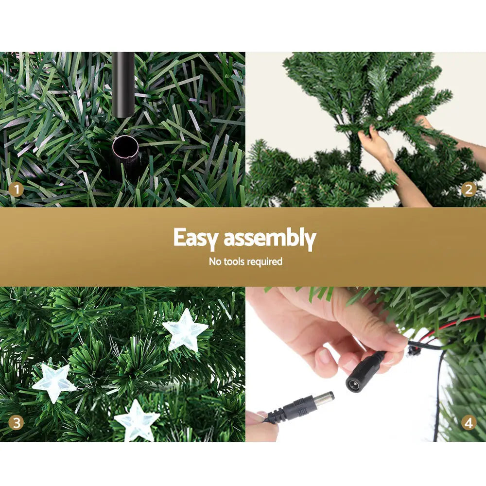 Jingle Jollys 1.8m Christmas Tree Optic Fibre LED Xmas tree Multi Colour - Occasions > Christmas > Christmas Trees