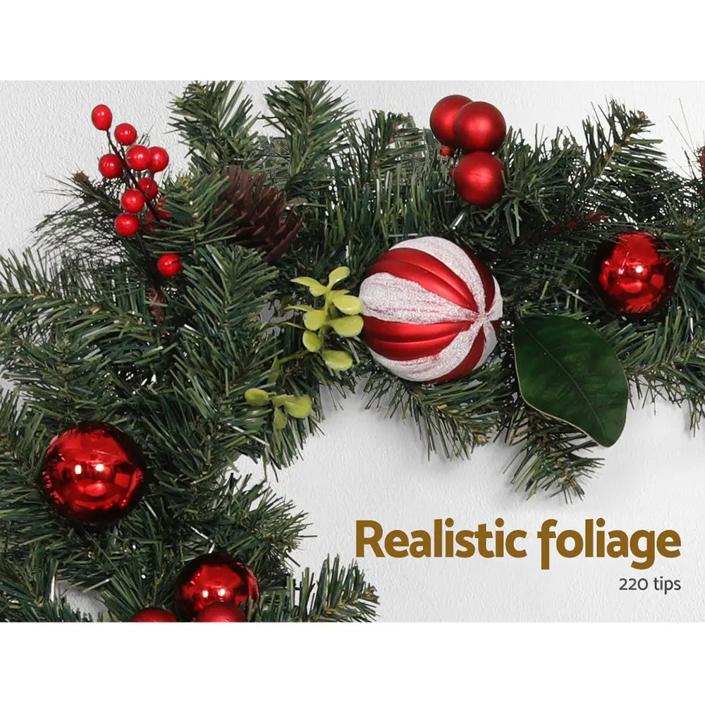 Jingle Jollys 2.7m Christmas Garland with Decorations Xmas Wedding Party - Occasions > Christmas > Christmas Wreaths &