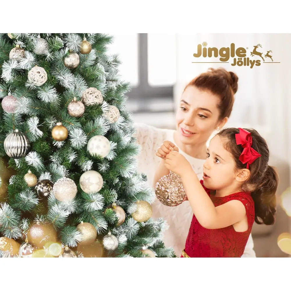 Jingle Jollys 2.7M Christmas Tree with Pine Needle Snowy Xmas Tree 1765 Tips - Occasions > Christmas > Christmas Trees