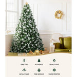 Jingle Jollys 2.7M Christmas Tree with Pine Needle Snowy Xmas Tree 1765 Tips - Occasions > Christmas > Christmas Trees