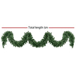 Jingle Jollys 5M Christmas Garland LED Lights Party Xmas Decorations 380 TIPS - Occasions > Christmas > Christmas