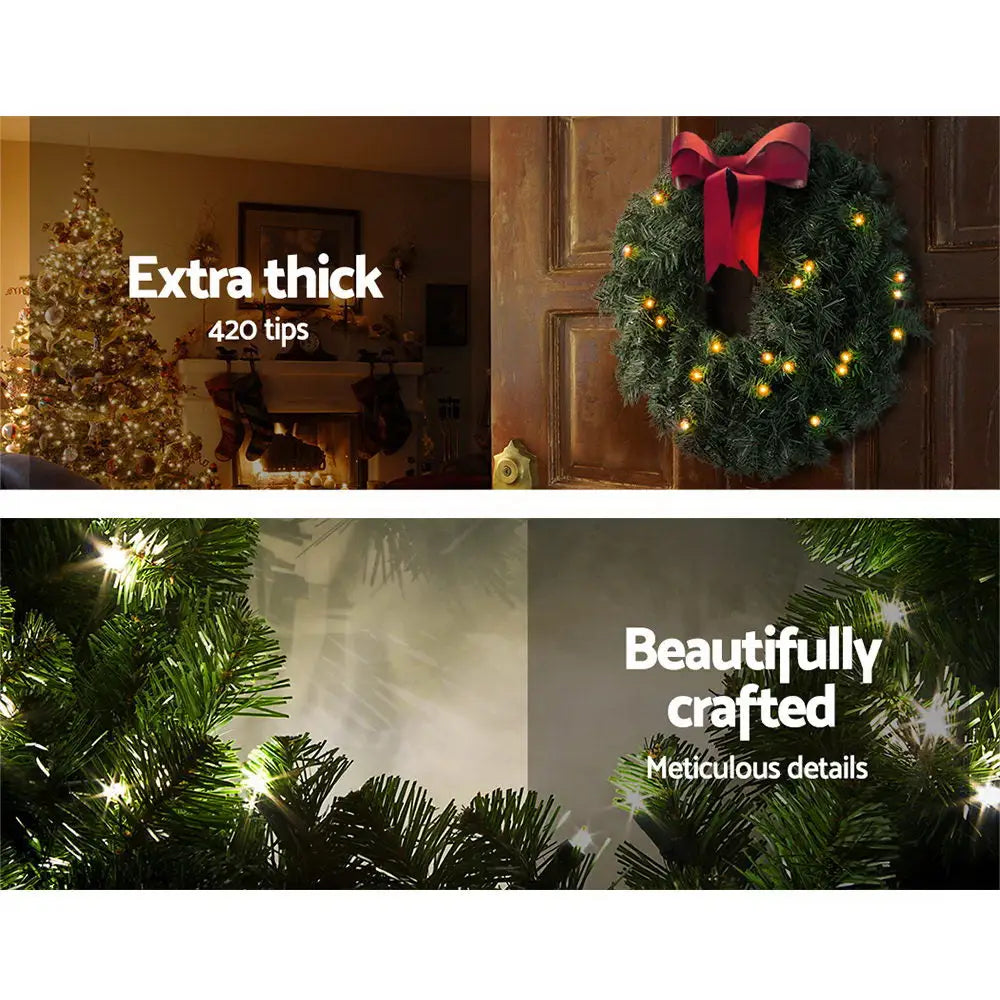 Jingle Jollys 60cm Christmas Wreath Garland Xmas Decorations Wedding Party - Occasions > Christmas > Christmas Wreaths
