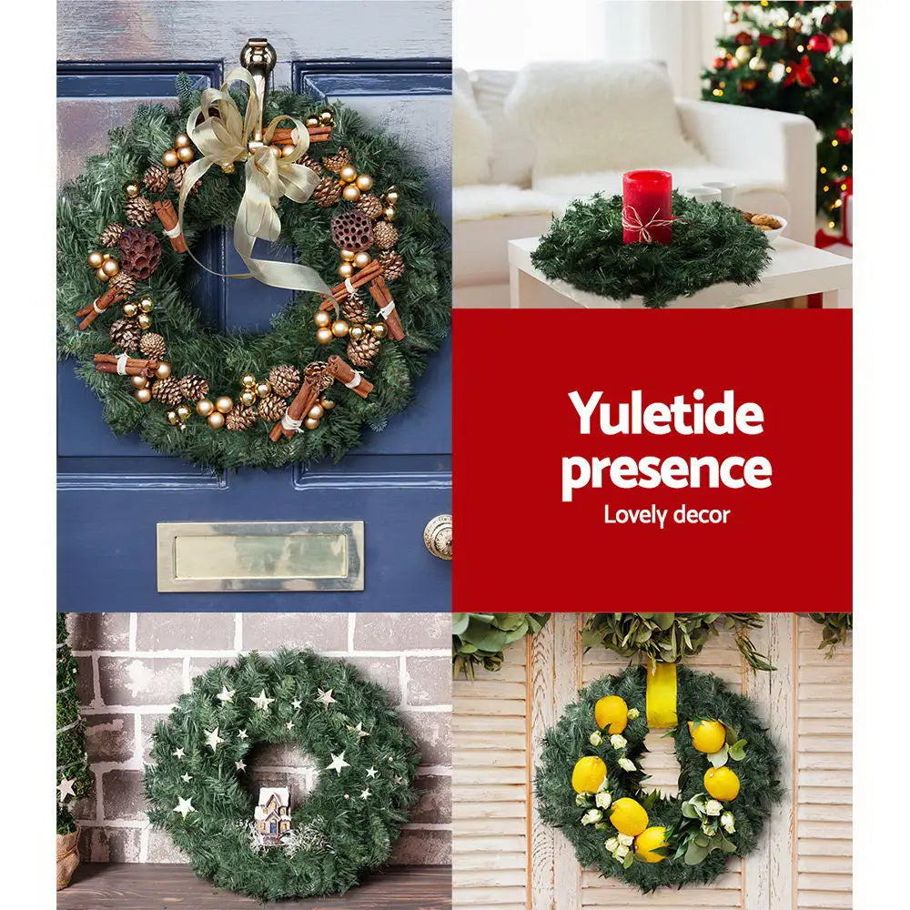 Jingle Jollys 60cm Christmas Wreath Garland Xmas Decorations Wedding Party - Occasions > Christmas > Christmas Wreaths
