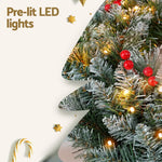 Jingle Jollys 60cm Christmas Wreath LED Lights Snowy Berries Garland Party Decor - Occasions > Christmas > Christmas