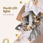 Jingle Jollys 60cm Christmas Wreath LED Lights Snowy Flowers Garland Party Decor - Occasions > Christmas > Christmas