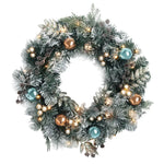 Jingle Jollys 60cm Christmas Wreath with LED Lights Snowy Garland Xmas Decor - Occasions > Christmas > Christmas