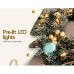 Jingle Jollys 60cm Christmas Wreath with LED Lights Snowy Garland Xmas Decor - Occasions > Christmas > Christmas