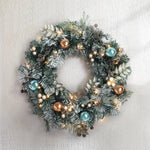 Jingle Jollys 60cm Christmas Wreath with LED Lights Snowy Garland Xmas Decor - Occasions > Christmas > Christmas