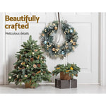 Jingle Jollys 60cm Christmas Wreath with LED Lights Snowy Garland Xmas Decor - Occasions > Christmas > Christmas