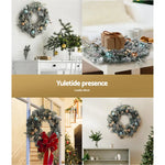 Jingle Jollys 60cm Christmas Wreath with LED Lights Snowy Garland Xmas Decor - Occasions > Christmas > Christmas