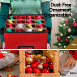 Jingle Jollys Christmas Baubles Storage Box 64 Dividers Xmas Ornaments Container - Occasions > Christmas > Christmas