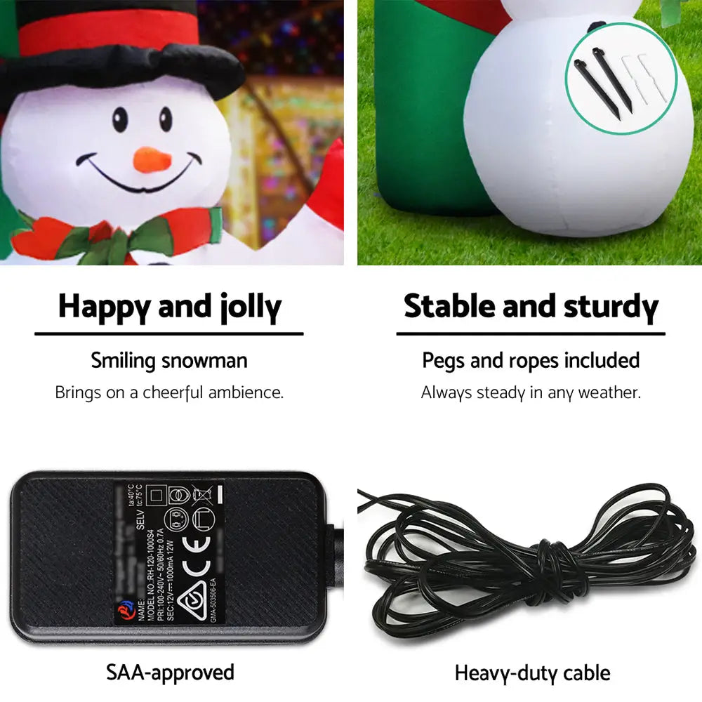 Jingle Jollys Christmas Inflatable Archwary 2.8M Illuminated Decorations - Occasions > Christmas > Christmas Decorations