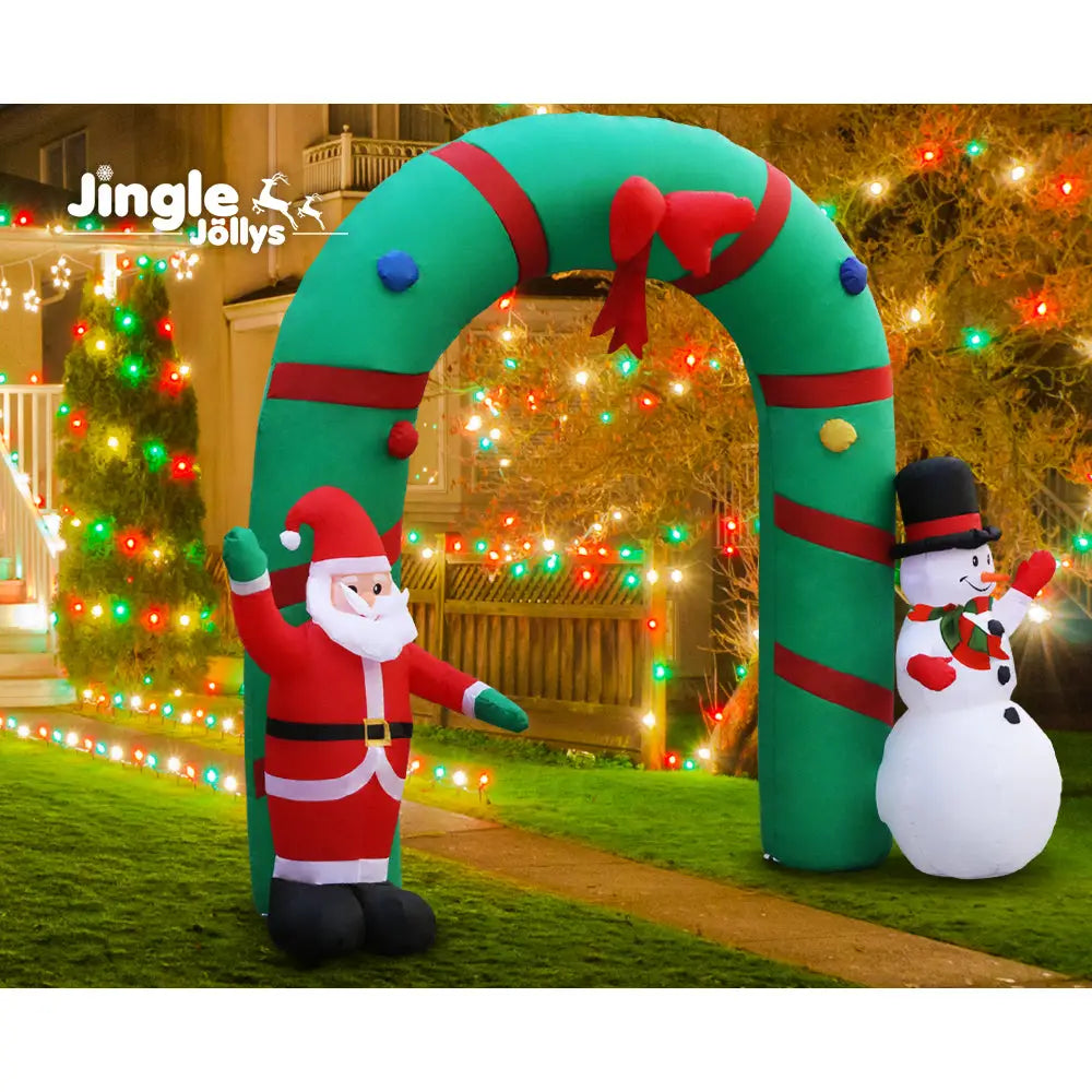Jingle Jollys Christmas Inflatable Archwary 2.8M Illuminated Decorations - Occasions > Christmas > Christmas Decorations