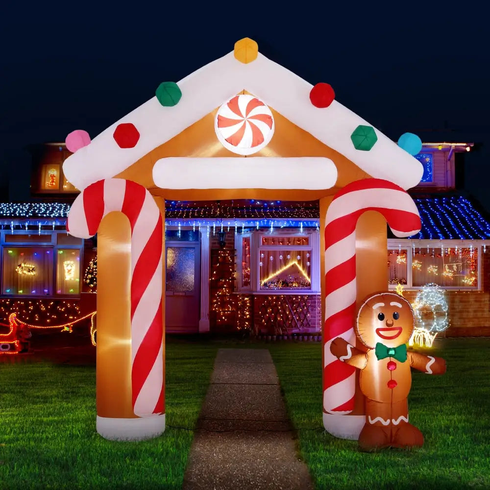 Jingle Jollys Christmas Inflatable Archwary Ginger 2.8M Illuminated Decorations - Occasions > Christmas > Christmas