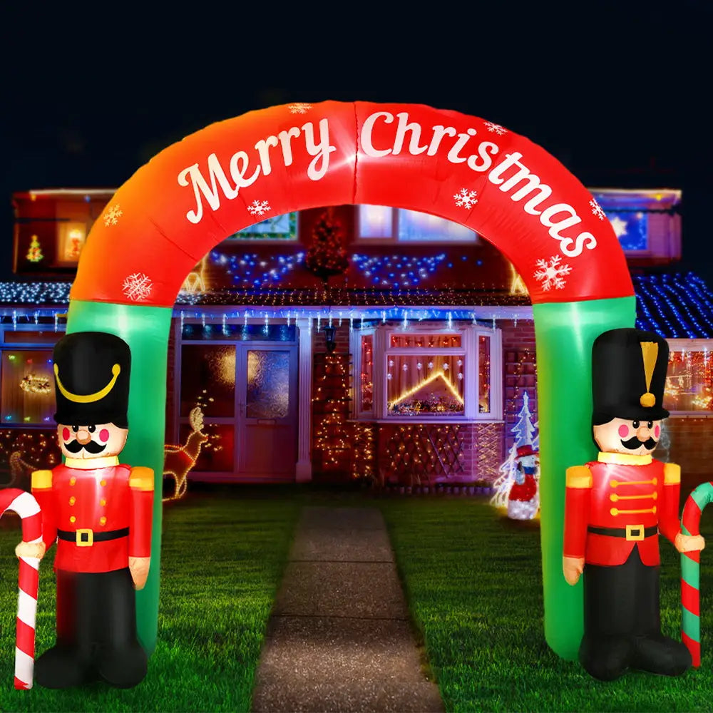 Jingle Jollys Christmas Inflatable Archwary Nutcracker 3M Illuminated Decorations - Occasions > Christmas > Christmas
