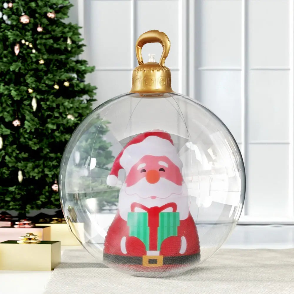 Jingle Jollys Christmas Inflatable Ball 60cm Santa Decoration Giant Bauble Clear - Occasions > Christmas > Christmas