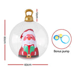 Jingle Jollys Christmas Inflatable Ball 60cm Santa Decoration Giant Bauble Clear - Occasions > Christmas > Christmas