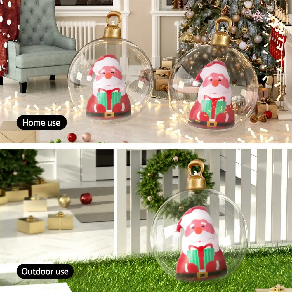 Jingle Jollys Christmas Inflatable Ball 60cm Santa Decoration Giant Bauble Clear - Occasions > Christmas > Christmas