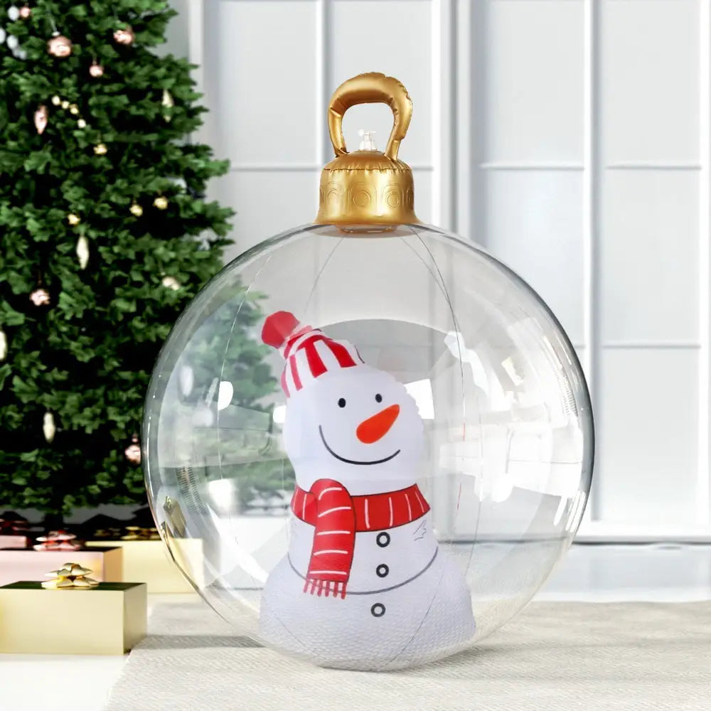 Jingle Jollys Christmas Inflatable Ball 60cm Snowman Decoration Giant Bauble - Occasions > Christmas > Christmas