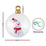 Jingle Jollys Christmas Inflatable Ball 60cm Snowman Decoration Giant Bauble - Occasions > Christmas > Christmas