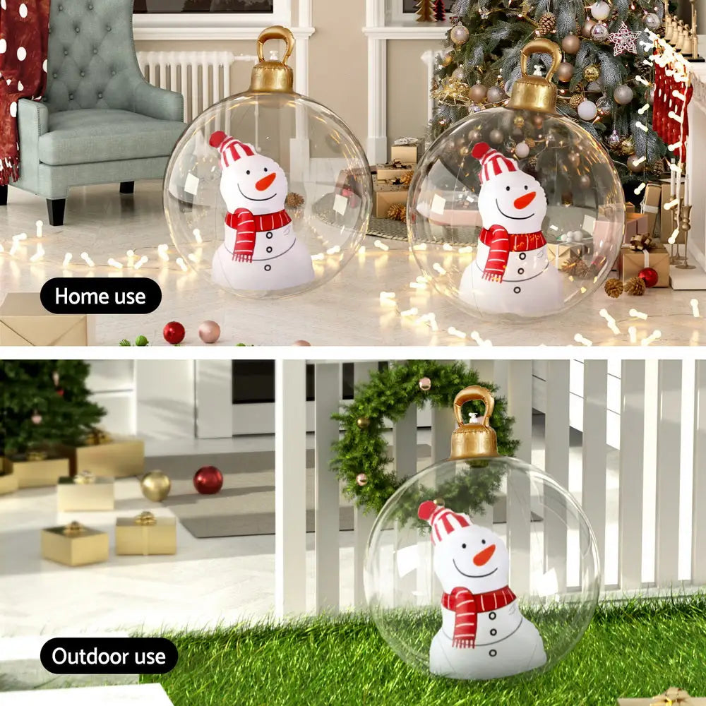 Jingle Jollys Christmas Inflatable Ball 60cm Snowman Decoration Giant Bauble - Occasions > Christmas > Christmas