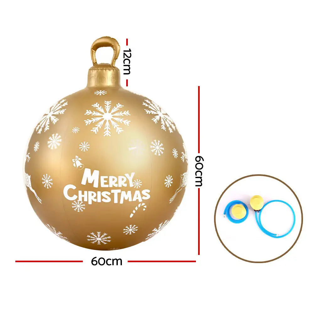 Jingle Jollys Christmas Inflatable Ball Bauble 60cm Outdoor Decoration Gold - Occasions > Christmas > Christmas