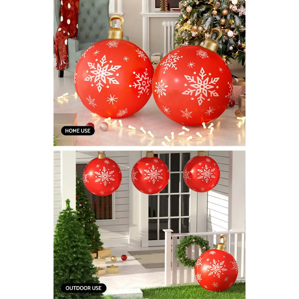 Jingle Jollys Christmas Inflatable Ball Bauble 60cm Outdoor Decoration Red - Occasions > Christmas > Christmas