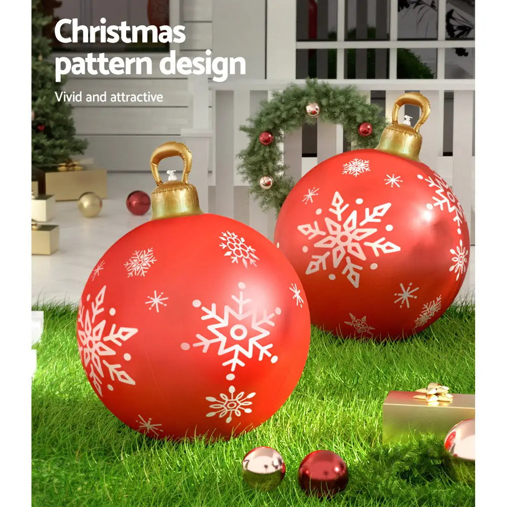 Jingle Jollys Christmas Inflatable Ball Bauble 60cm Outdoor Decoration Red - Occasions > Christmas > Christmas