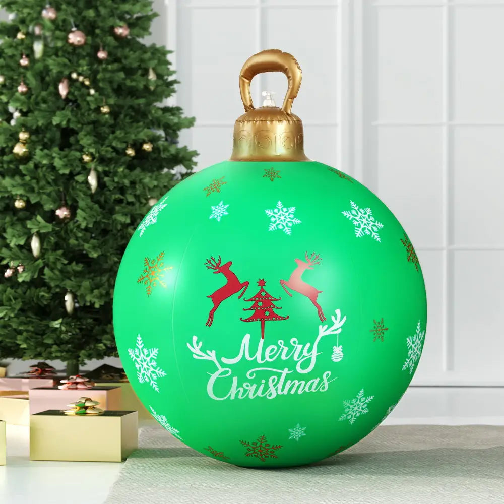 Jingle Jollys Christmas Inflatable Ball Bauble 60cm Outdoor Decoration Green - Occasions > Christmas > Christmas