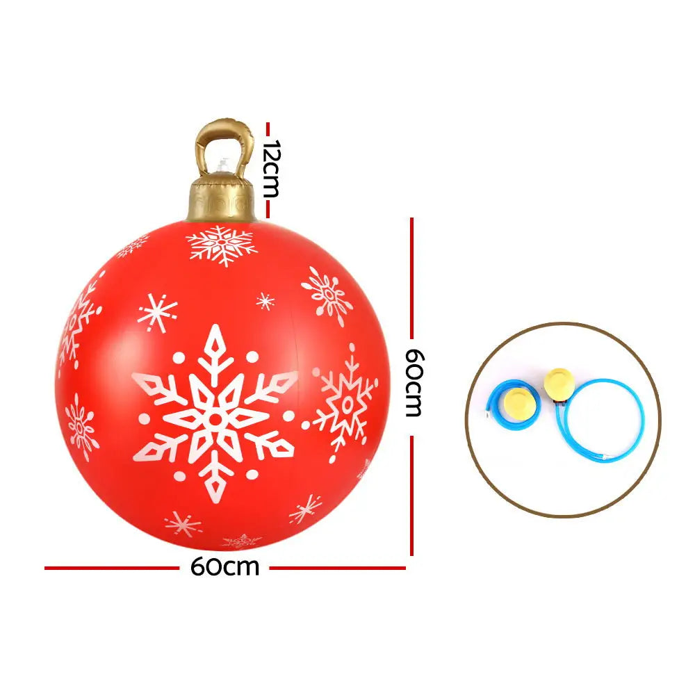 Jingle Jollys Christmas Inflatable Ball Bauble 60cm Outdoor Decoration Red - Occasions > Christmas > Christmas