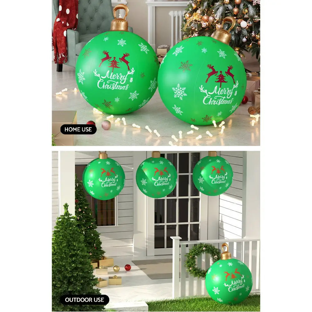 Jingle Jollys Christmas Inflatable Ball Bauble 60cm Outdoor Decoration Green - Occasions > Christmas > Christmas