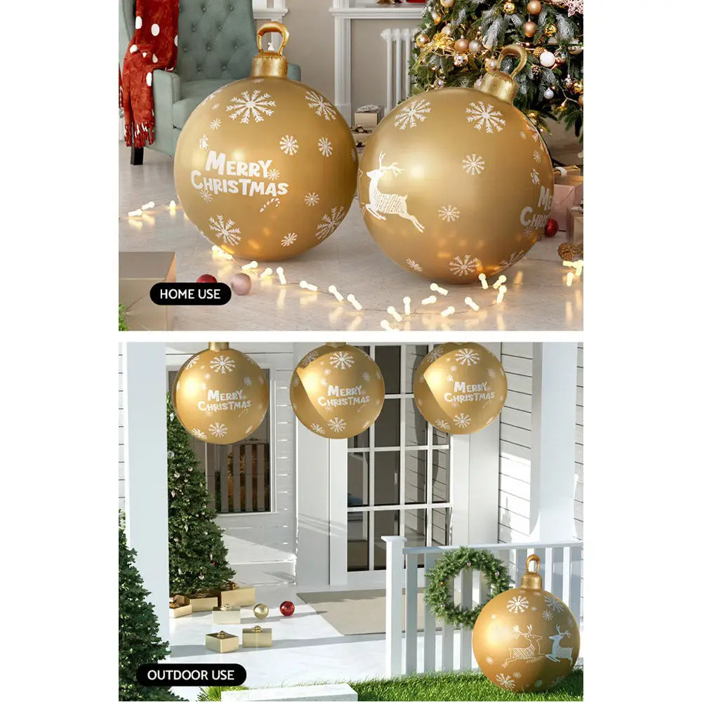 Jingle Jollys Christmas Inflatable Ball Bauble 60cm Outdoor Decoration Gold - Occasions > Christmas > Christmas