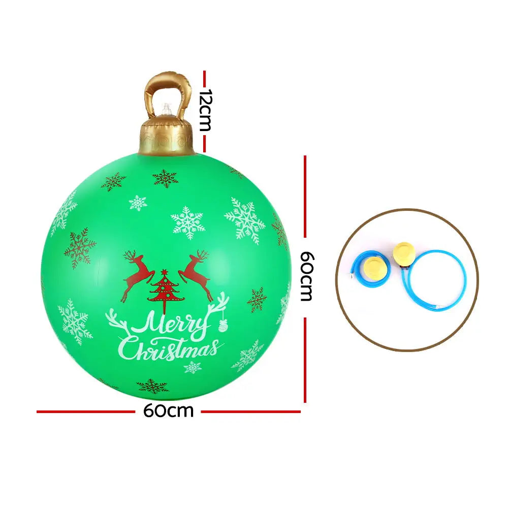 Jingle Jollys Christmas Inflatable Ball Bauble 60cm Outdoor Decoration Green - Occasions > Christmas > Christmas