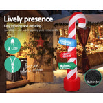 Jingle Jollys Christmas Inflatable Candy Pole 2.4M Illuminated Decorations - Occasions > Christmas > Christmas