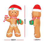 Jingle Jollys Christmas Inflatable Gingerbread Man 2.4M Illuminated Decorations - Occasions > Christmas > Christmas