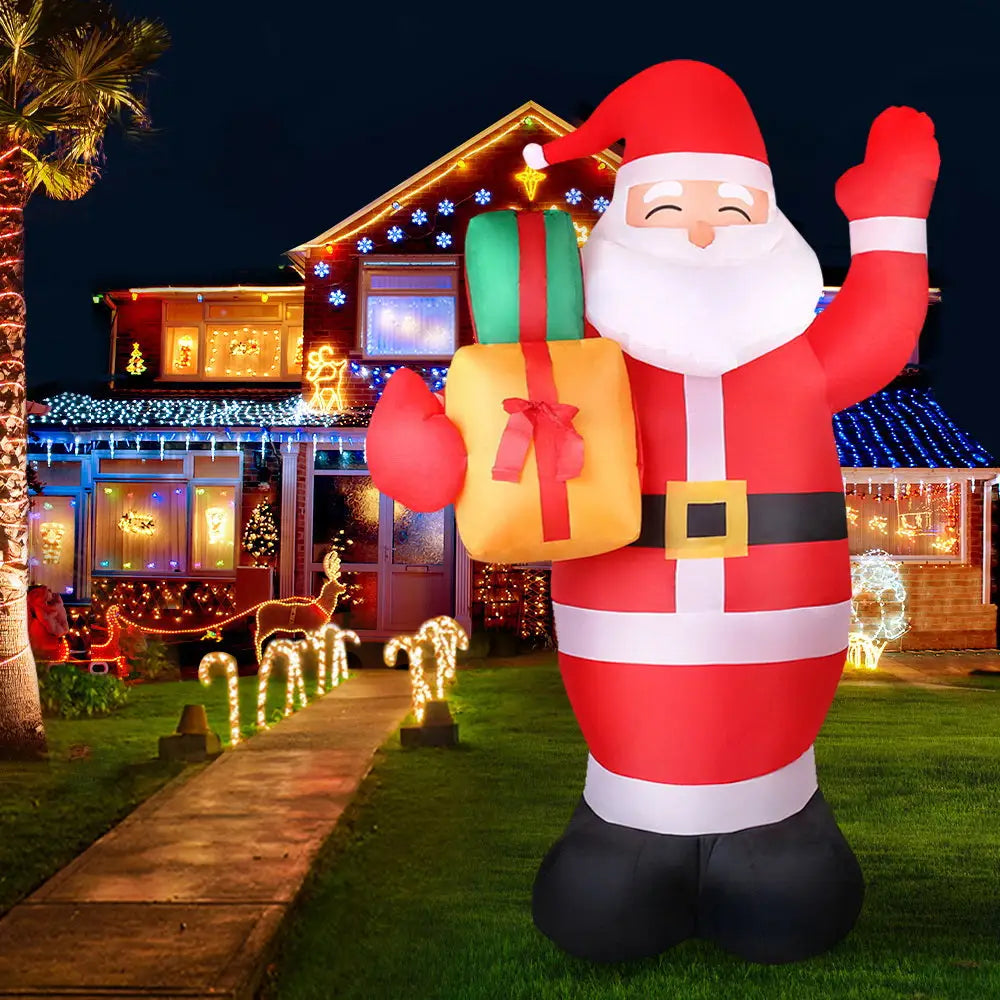 Jingle Jollys Christmas Inflatable Santa 2.4M Illuminated Decorations - Occasions > Christmas > Christmas Decorations