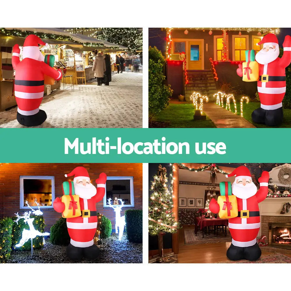 Jingle Jollys Christmas Inflatable Santa 2.4M Illuminated Decorations - Occasions > Christmas > Christmas Decorations