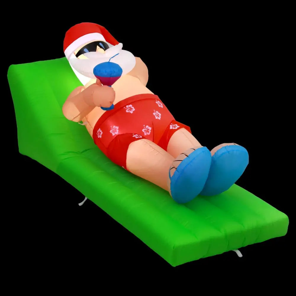 Jingle Jollys Christmas Inflatable Santa Bench 1.8M LED Illuminated Decorations - Occasions > Christmas > Christmas