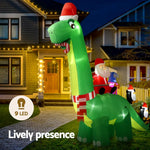 Jingle Jollys Christmas Inflatable Santa Dinosaur 3.8M Illuminated Decorations - Occasions > Christmas > Christmas
