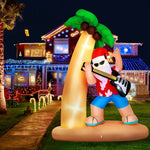 Jingle Jollys Christmas Inflatable Santa Guitar 2.1M Led Illuminated Decorations - Occasions > Christmas > Christmas