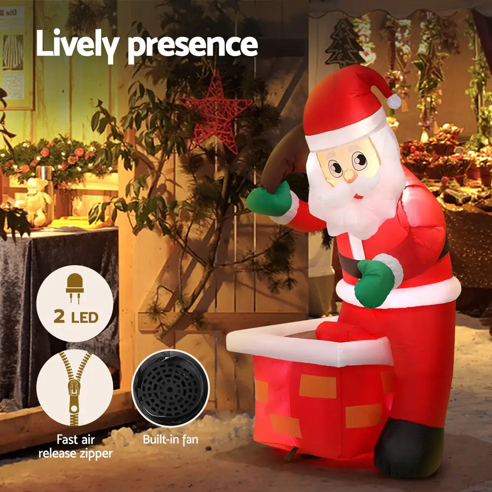 Jingle Jollys Christmas Inflatable Santa Illuminated Decorations - Occasions > Christmas > Christmas Decorations