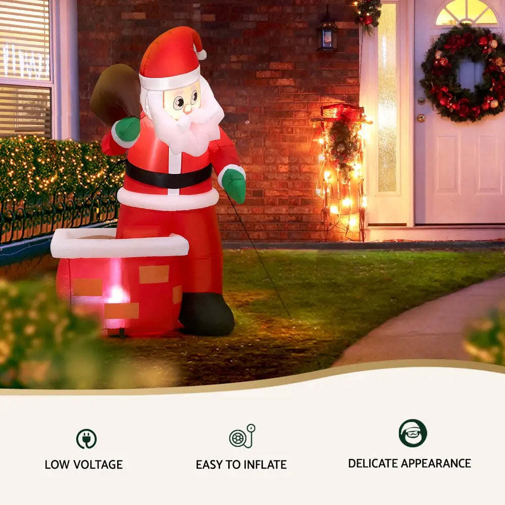 Jingle Jollys Christmas Inflatable Santa Illuminated Decorations - Occasions > Christmas > Christmas Decorations