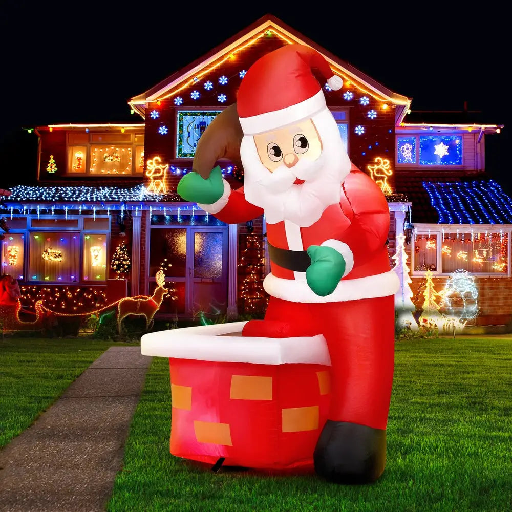 Jingle Jollys Christmas Inflatable Santa Illuminated Decorations - Occasions > Christmas > Christmas Decorations