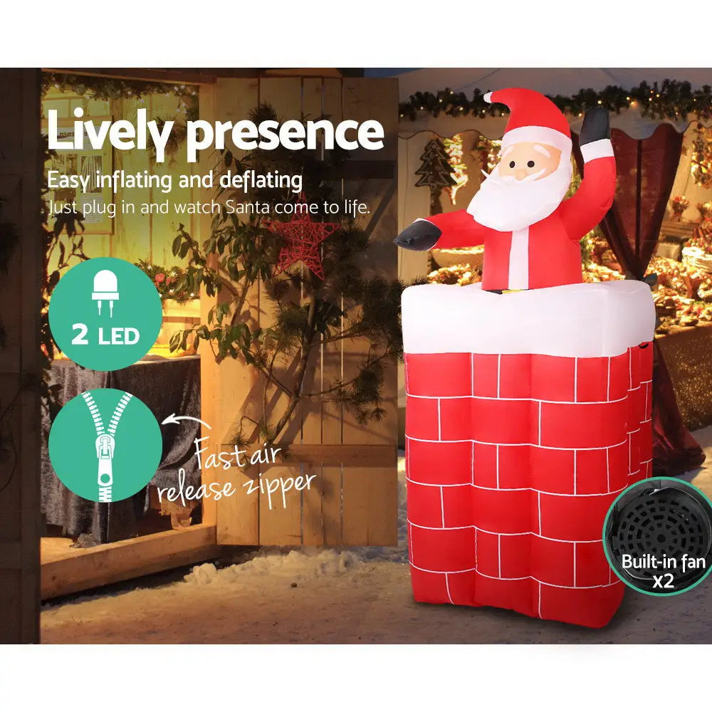 Jingle Jollys Christmas Inflatable Santa Pop Up 1.8M Illuminated Decorations - Occasions > Christmas > Christmas