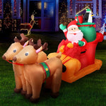 Jingle Jollys Christmas Inflatable Santa Sleigh 2.2M Illuminated Decorations - Occasions > Christmas > Christmas