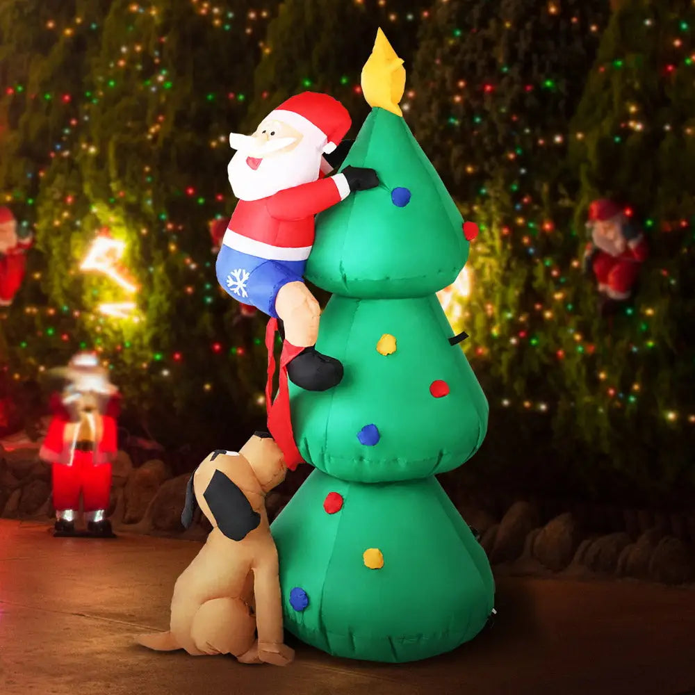 Jingle Jollys Christmas Inflatable Santa Tree 1.8M Illuminated Decorations - Occasions > Christmas > Christmas