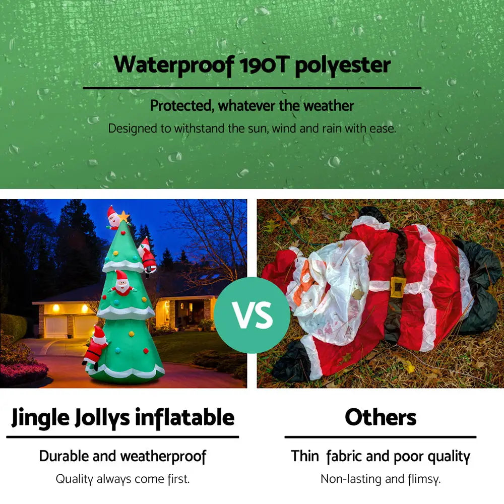Jingle Jollys Christmas Inflatable Santa Tree 5M Illuminated Decorations - Occasions > Christmas > Christmas Decorations