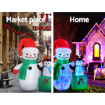 Jingle Jollys Christmas Inflatable Snowman 1.8M Illuminated Decorations - Occasions > Christmas > Christmas Decorations